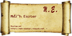 Méh Eszter névjegykártya